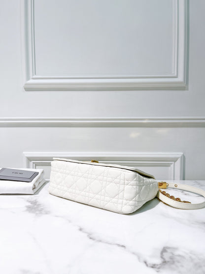 DIOR MEDIUM DIOR CARO BAG, White/Gold
