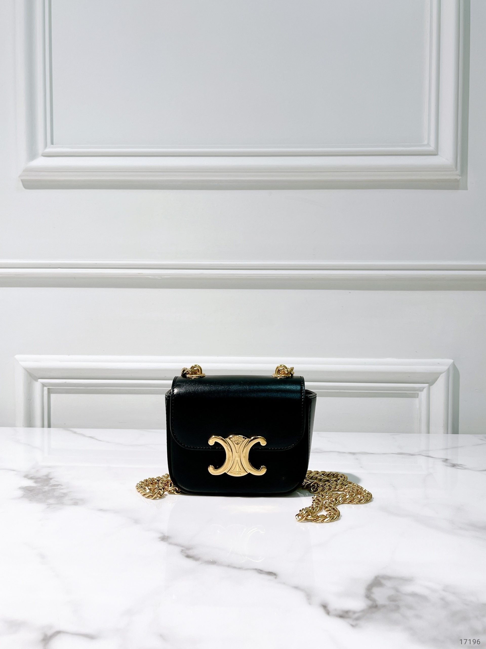 CELINE MINI CHAIN CLAUDE, Black/Gold