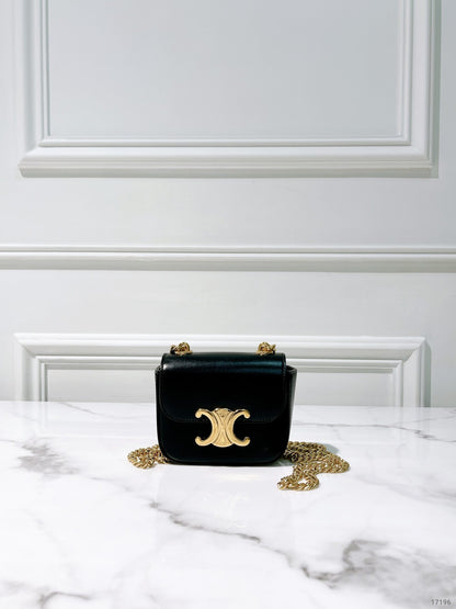 CELINE MINI CHAIN CLAUDE, Black/Gold