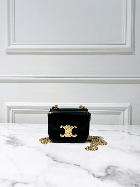 CELINE MINI CHAIN CLAUDE, Black/Gold