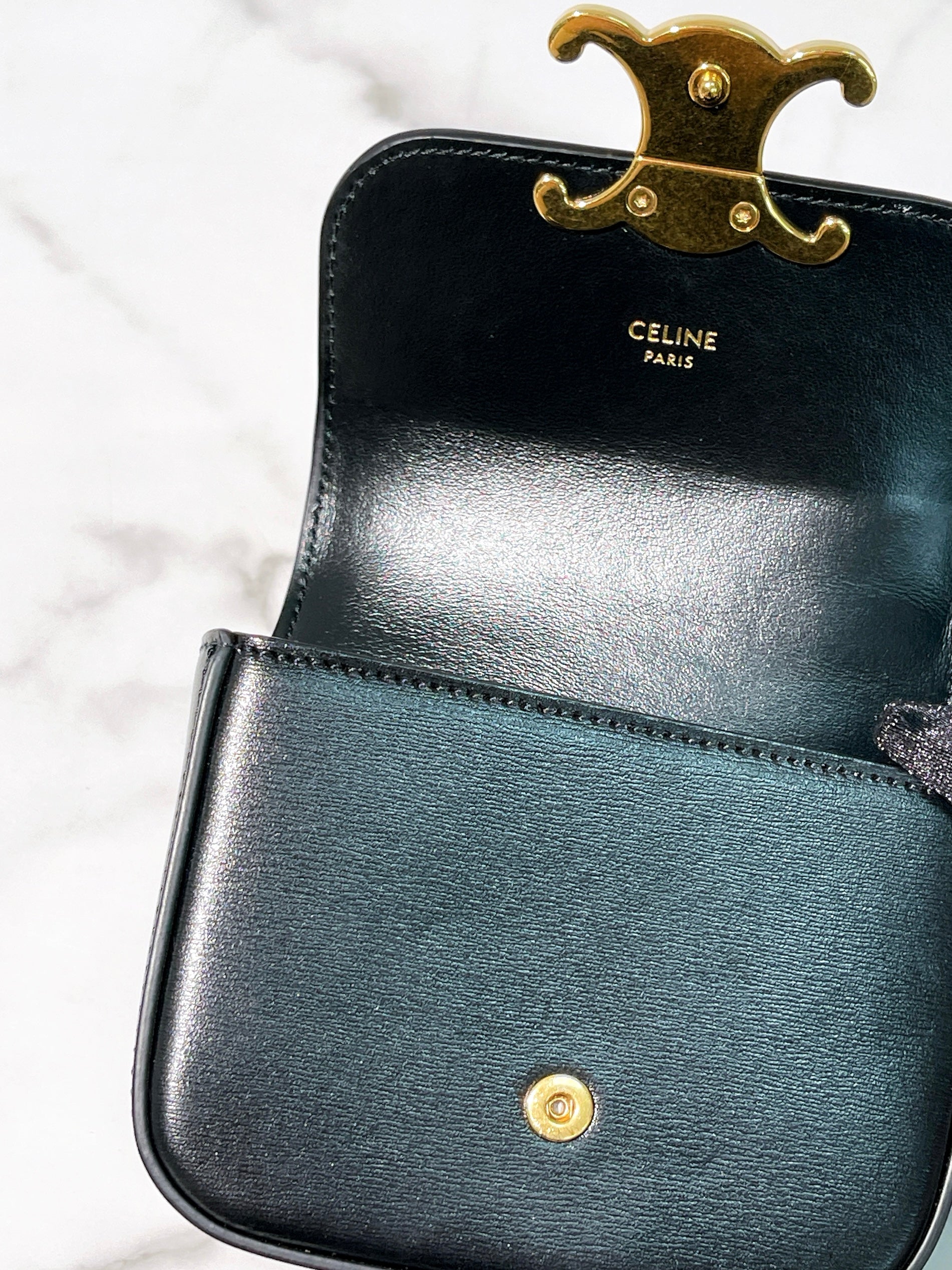 CELINE MINI CHAIN CLAUDE, Black/Gold