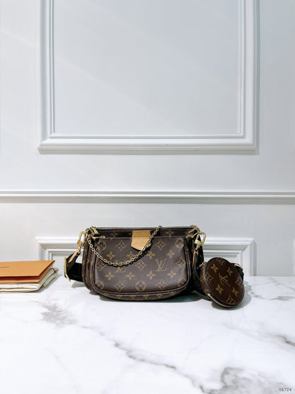 LV MUILTI POCHETTE ACCESSOIRES, Monogram/Khaki