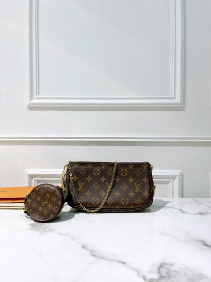 LV MUILTI POCHETTE ACCESSOIRES, Monogram/Khaki