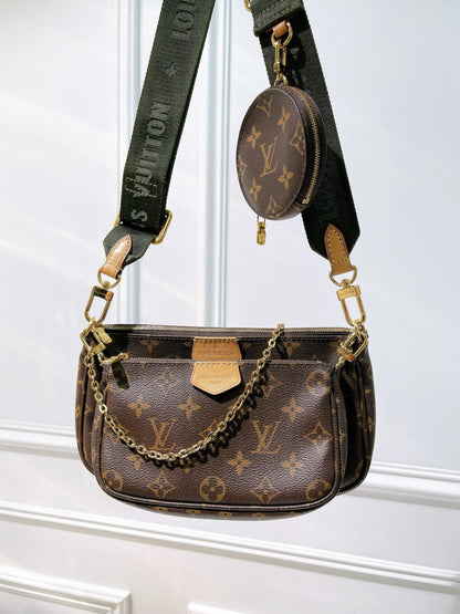 LV MUILTI POCHETTE ACCESSOIRES, Monogram/Khaki