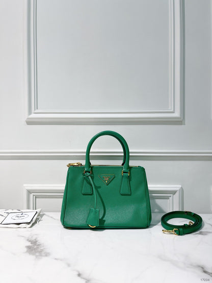 PRADA SMALL GALLERIA BAG, Green/Gold