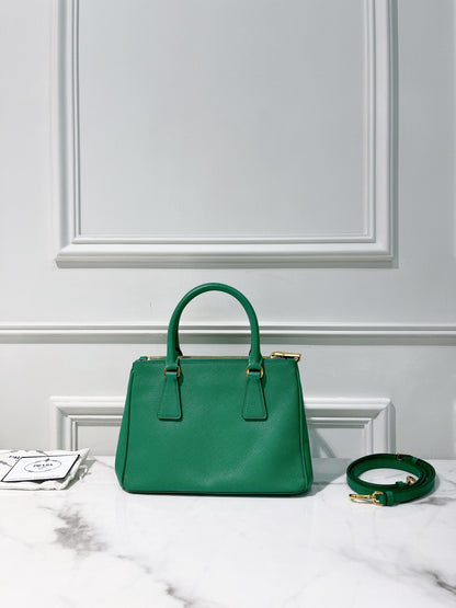 PRADA SMALL GALLERIA BAG, Green/Gold