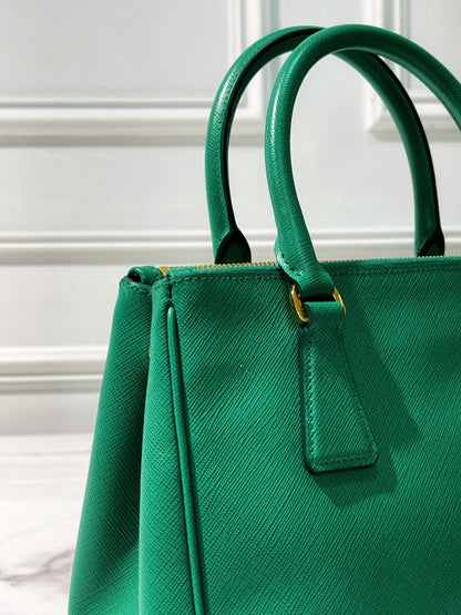 PRADA SMALL GALLERIA BAG, Green/Gold