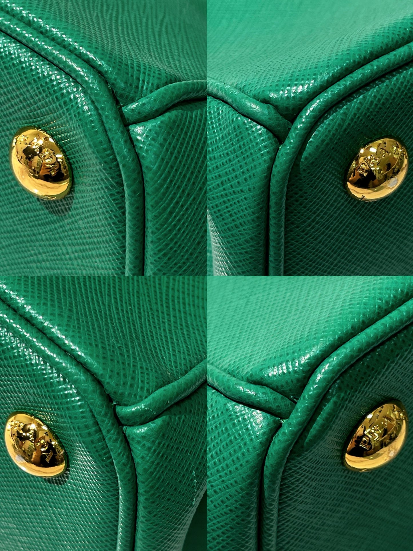 PRADA SMALL GALLERIA BAG, Green/Gold