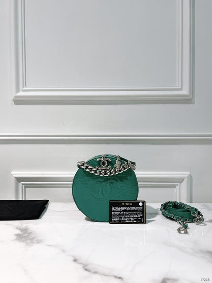 CHANEL ROUND BAG, Green/Silver
