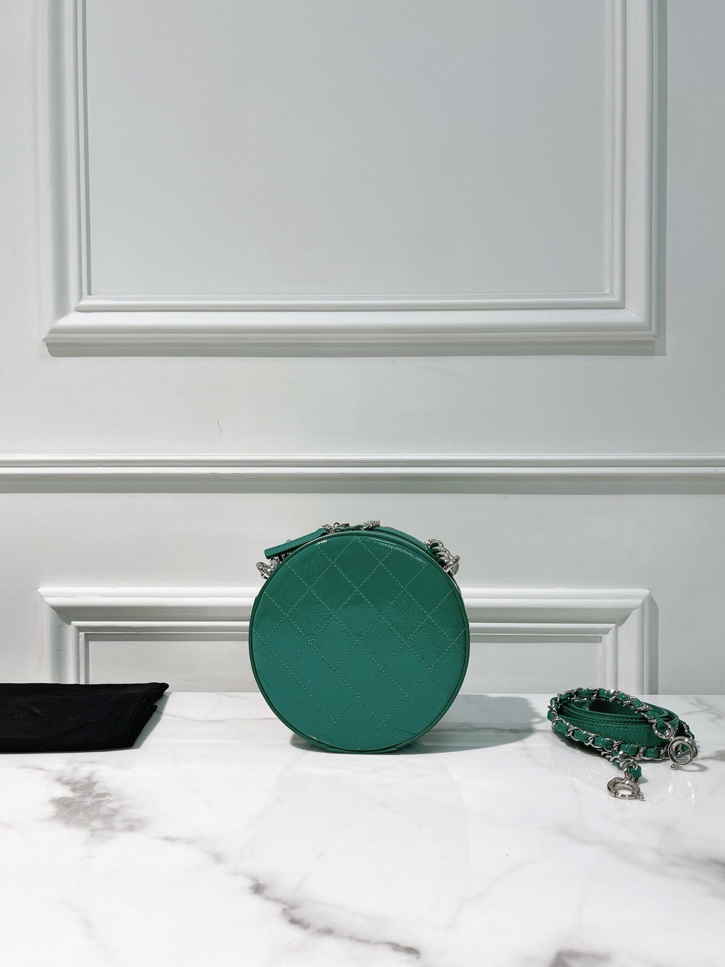 CHANEL ROUND BAG, Green/Silver