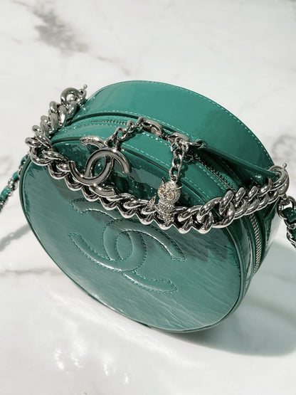 CHANEL ROUND BAG, Green/Silver