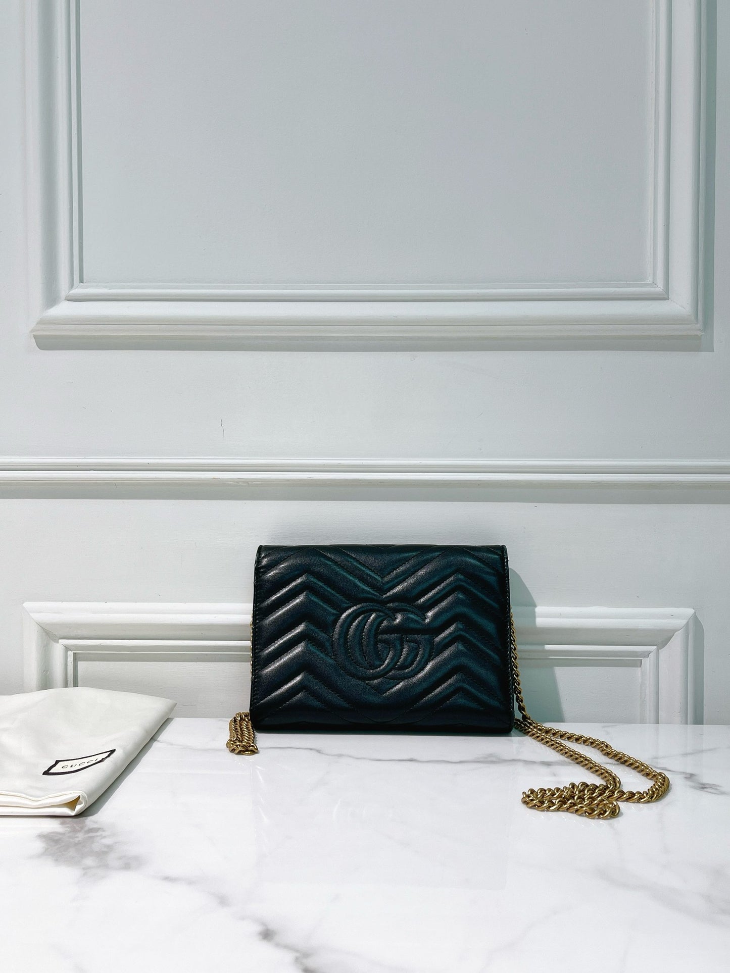GUCCI MARMONT WOC, Black/Gold