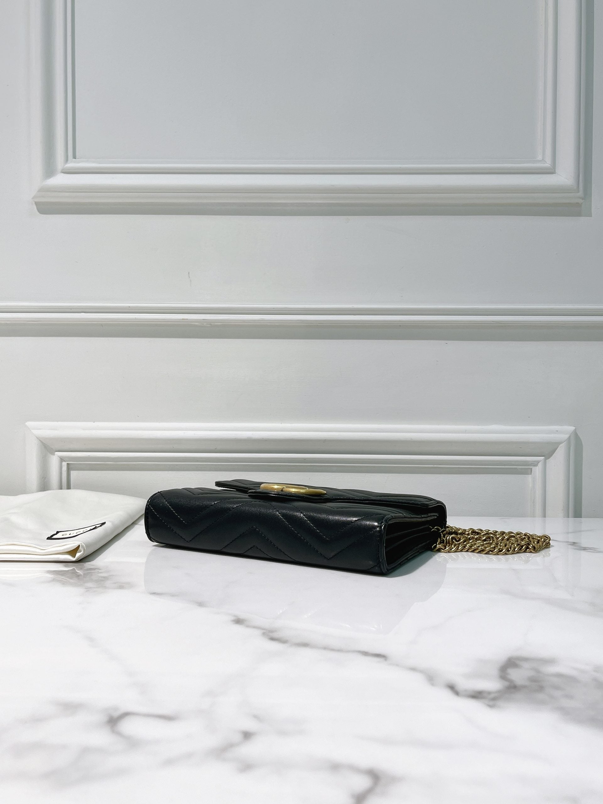 GUCCI MARMONT WOC, Black/Gold
