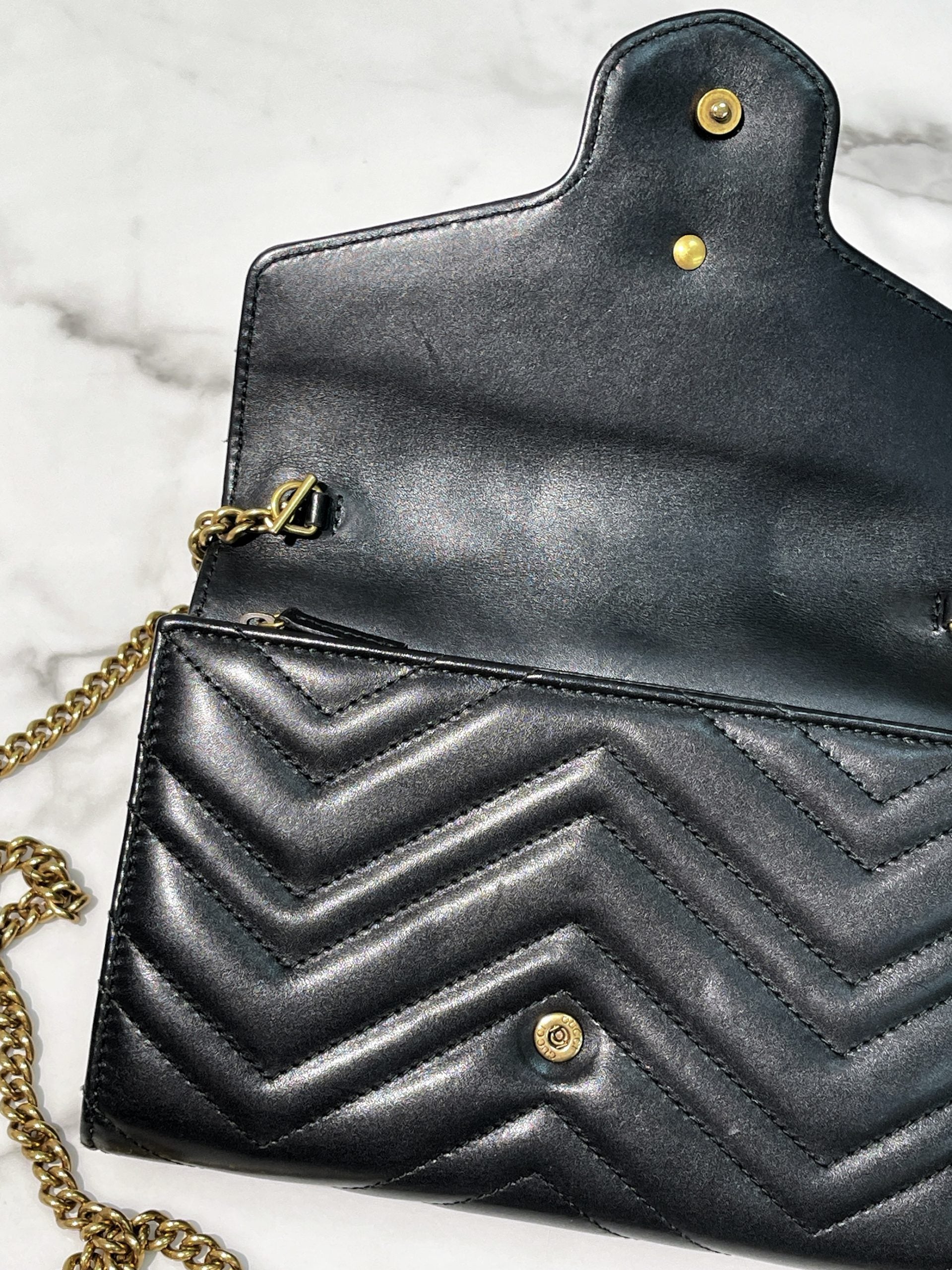 GUCCI MARMONT WOC, Black/Gold