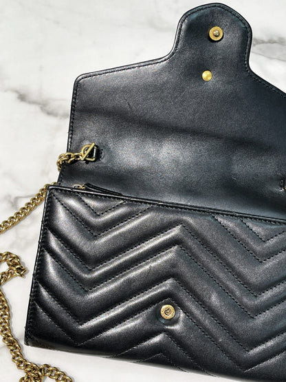 GUCCI MARMONT WOC, Black/Gold