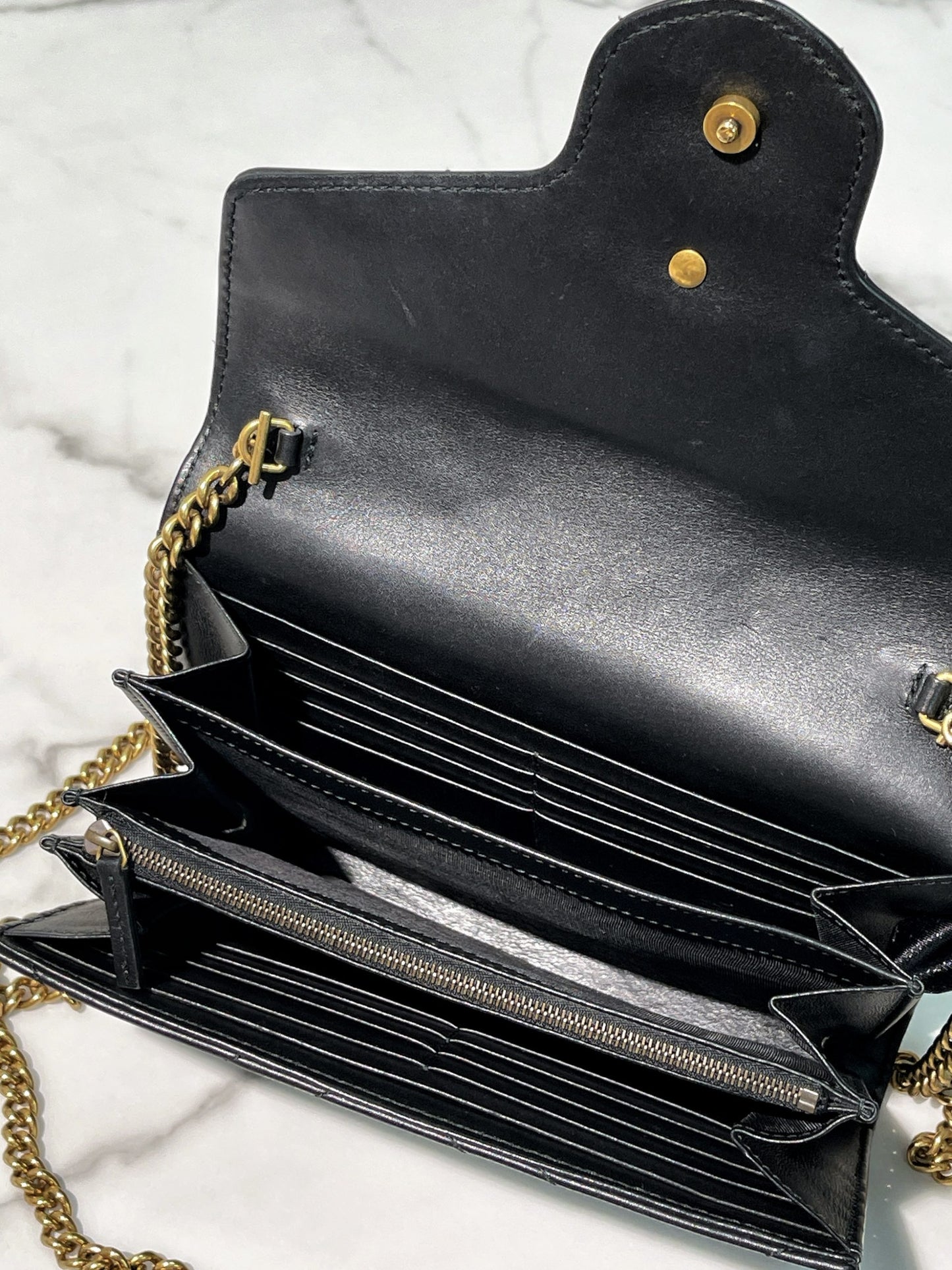GUCCI MARMONT WOC, Black/Gold