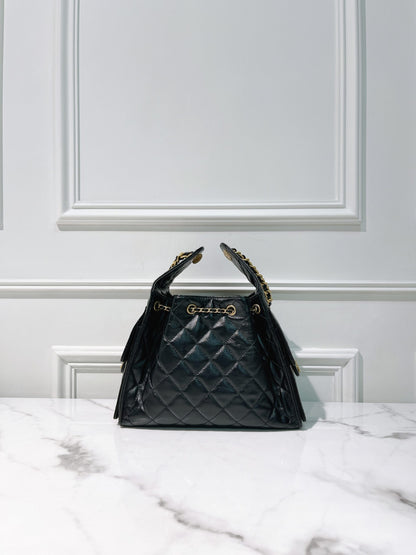 CHANEL SMALL 25 BAG, Black/Gold
