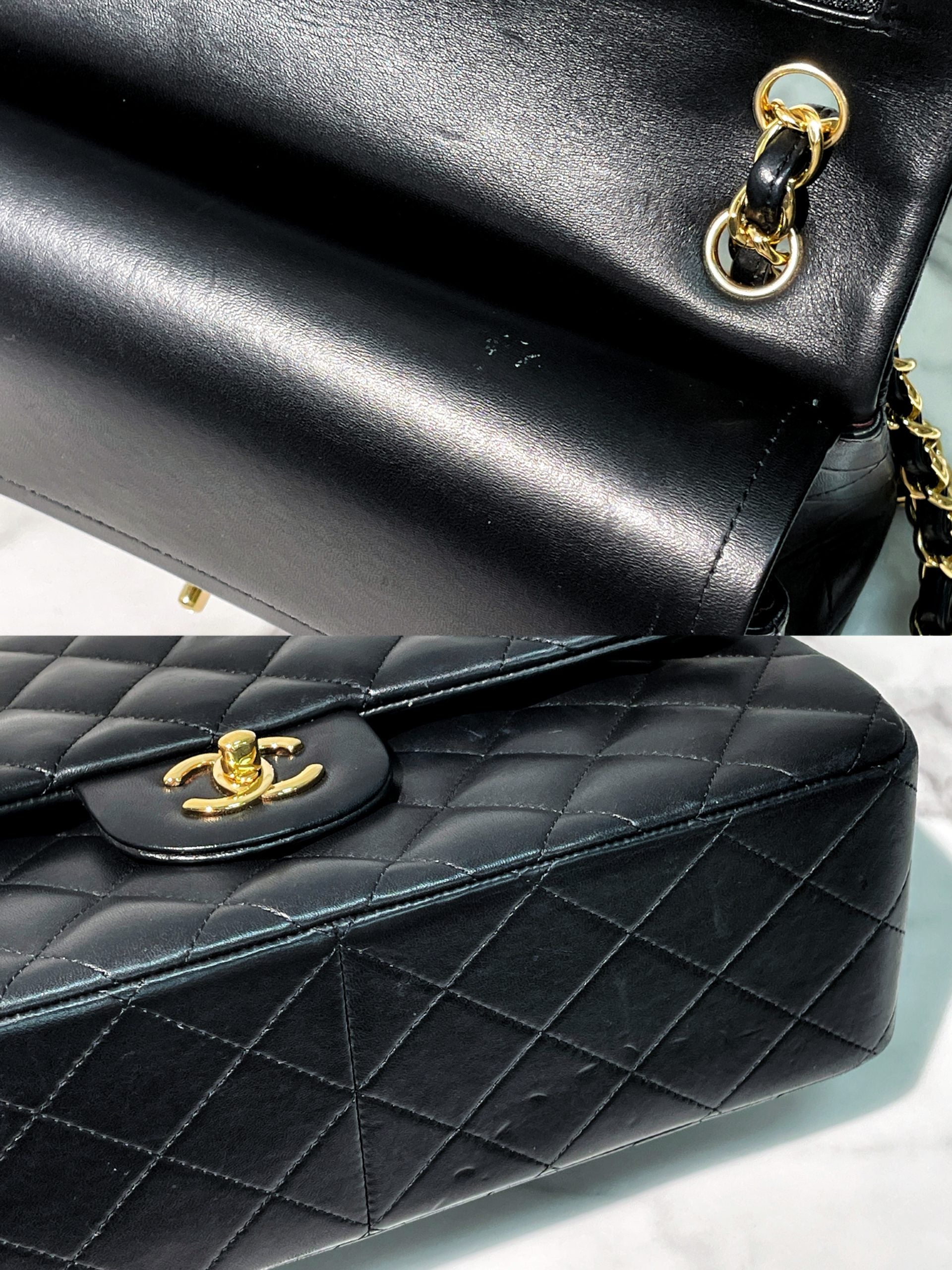 CHANL JUMBO CLASSIC FLAP, Black/Gold