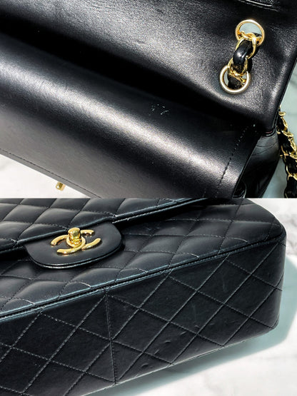 CHANL JUMBO CLASSIC FLAP, Black/Gold