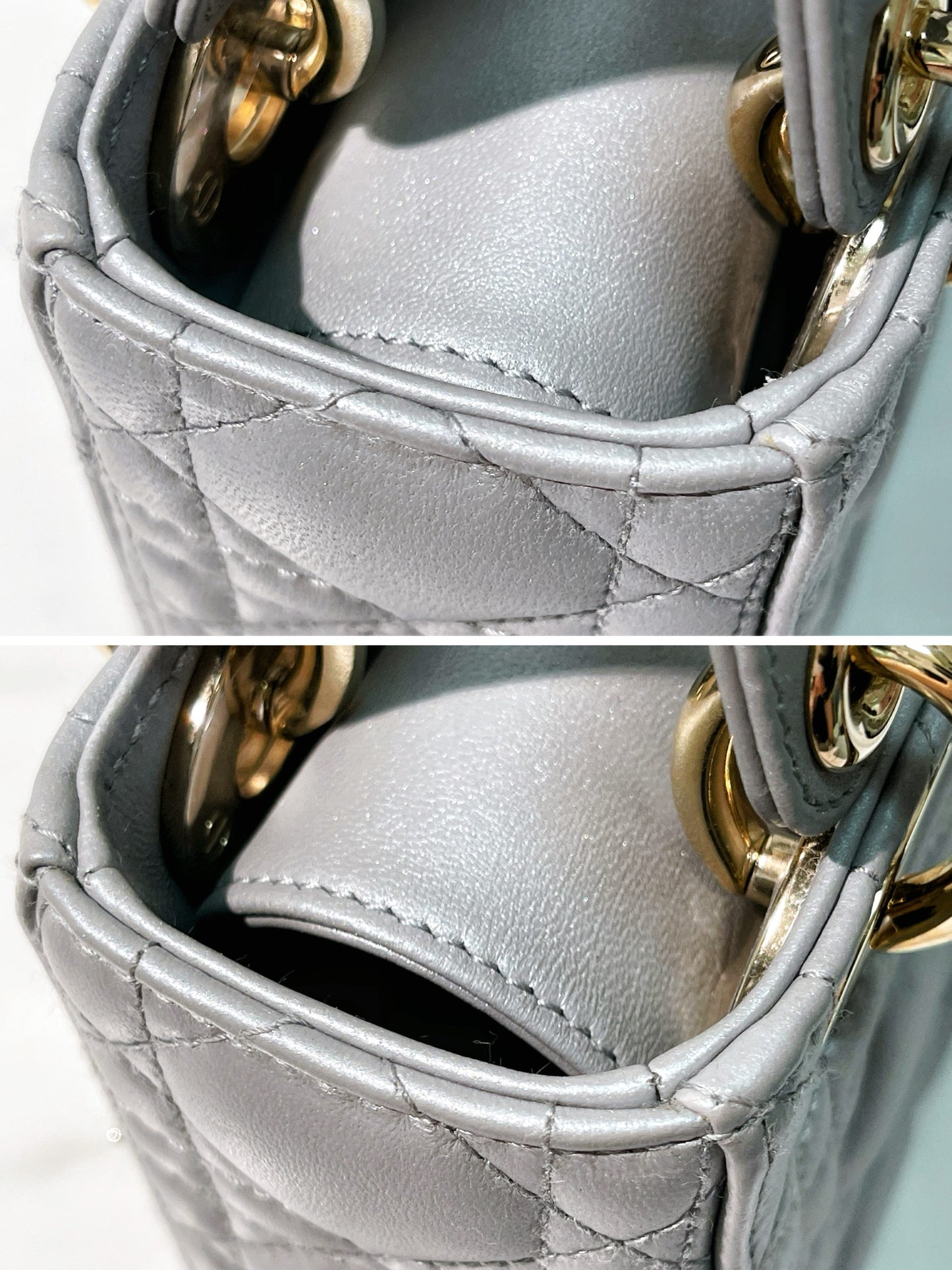 DIOR MINI LADY DIOR, Grey/Gold