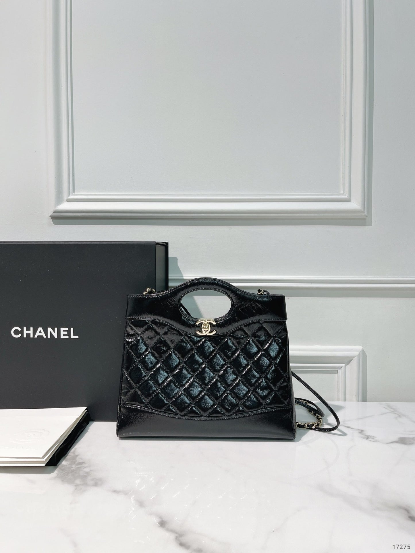 CHANEL MINI 31 BAG, Black/Gold