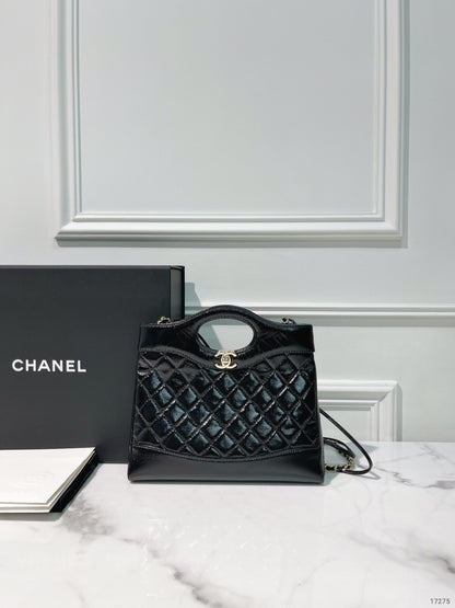 CHANEL MINI 31 BAG, Black/Gold