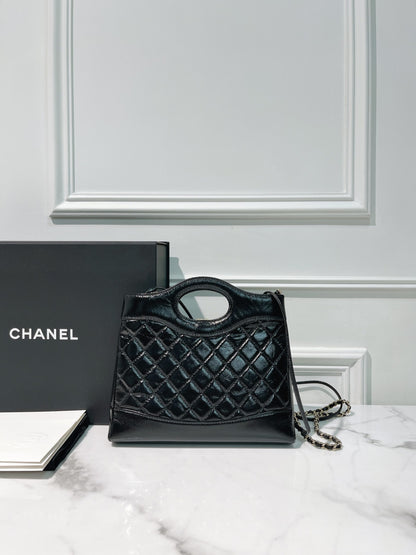 CHANEL MINI 31 BAG, Black/Gold