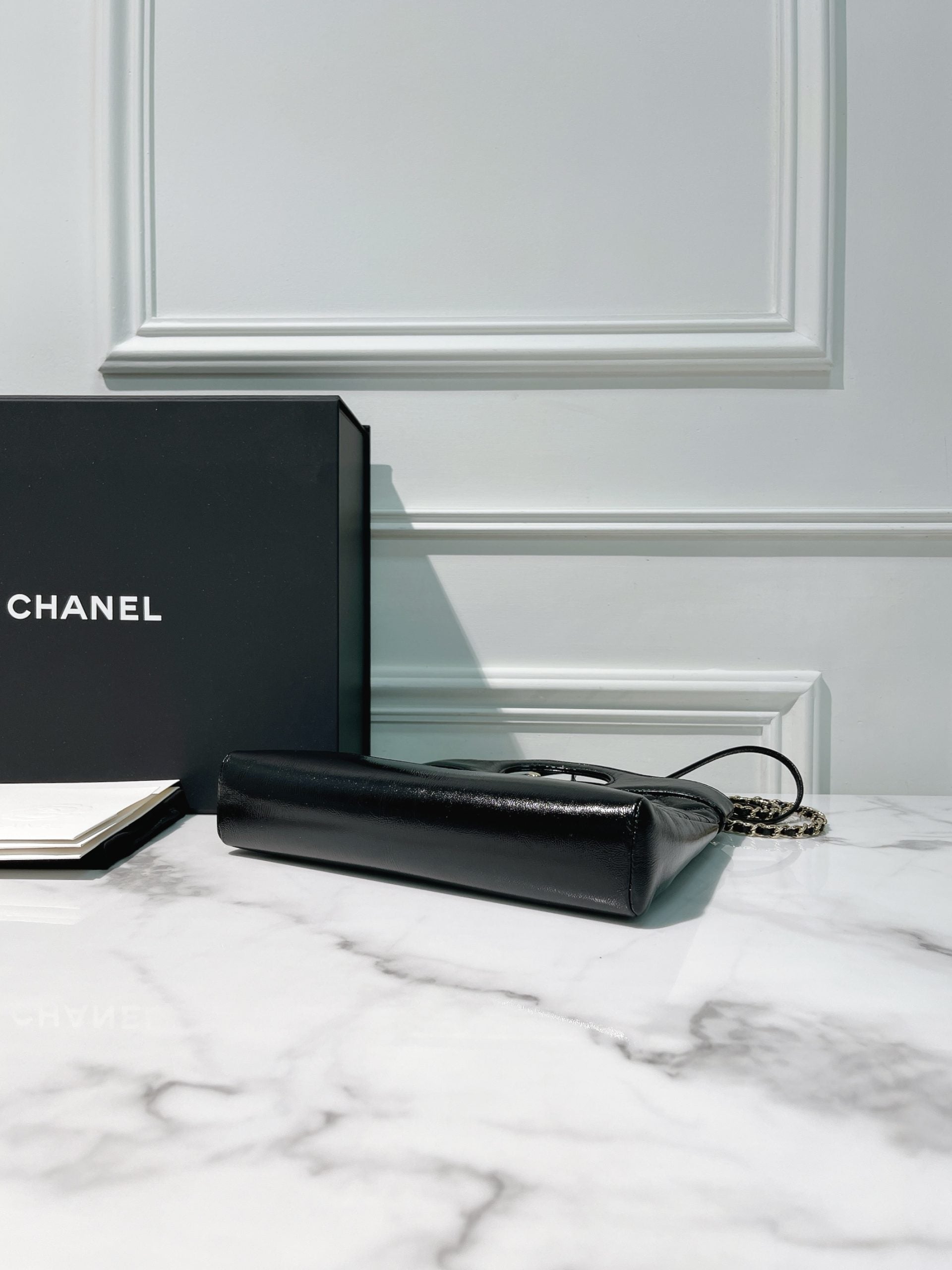 CHANEL MINI 31 BAG, Black/Gold