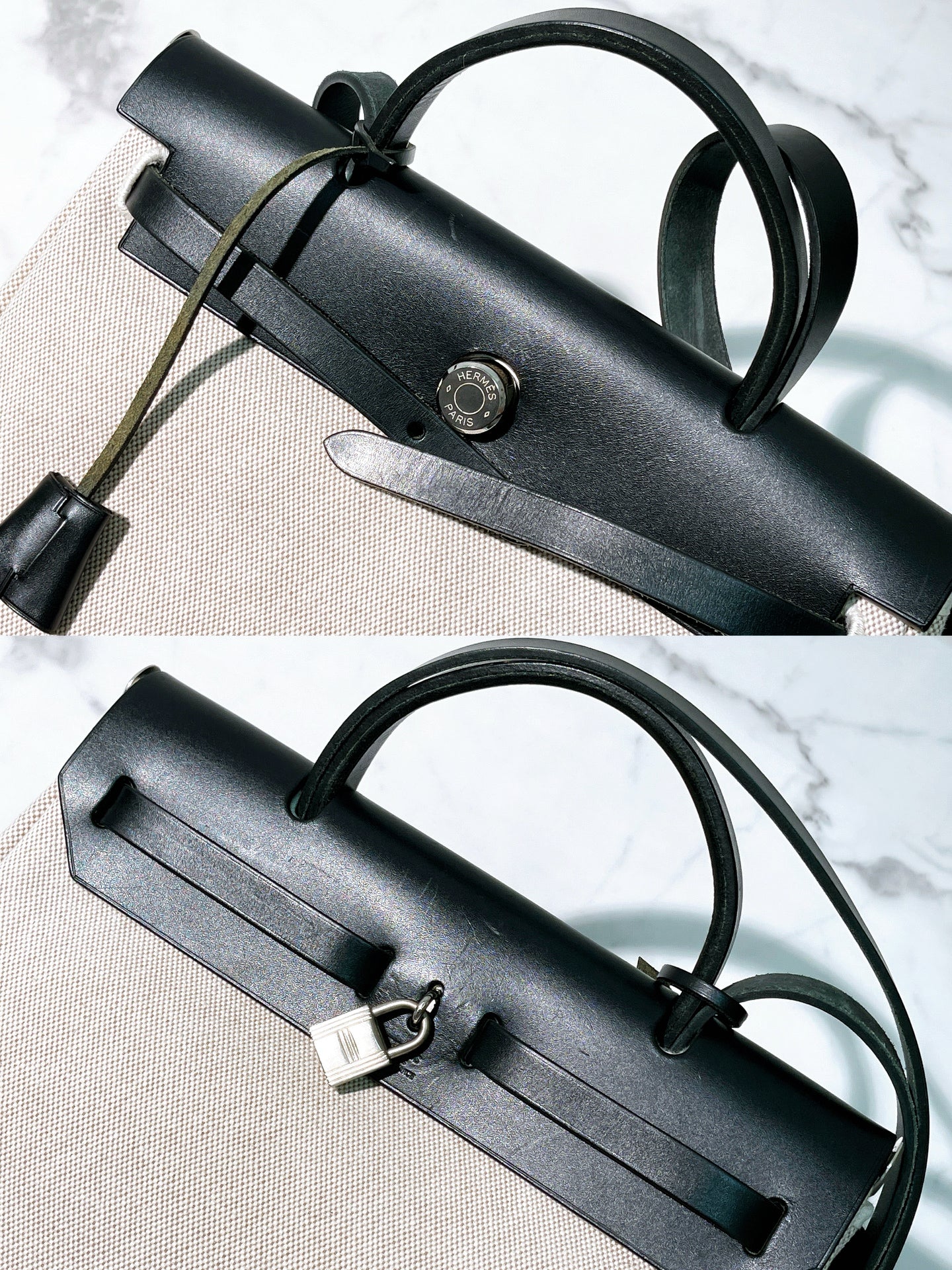 HERMES VINTAGE HERBAG 31, Double Bag