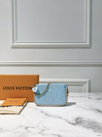 LV VALENTINES MINI POCHETTE, Blue/Gold