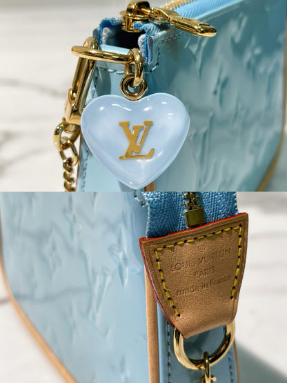 LV VALENTINES MINI POCHETTE, Blue/Gold