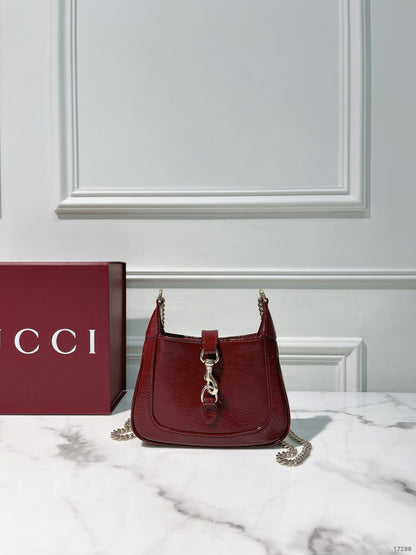GUCCI JACKIE NOTTE MINI BAG, Red/Gold