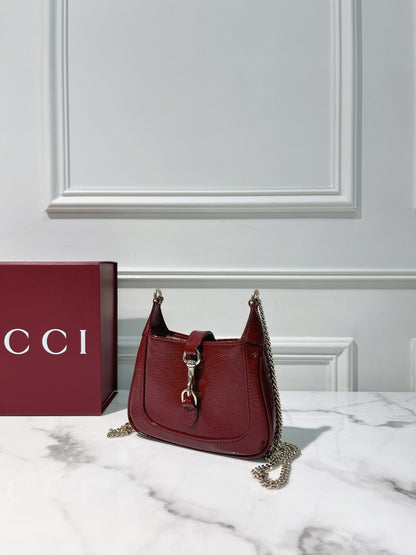 GUCCI JACKIE NOTTE MINI BAG, Red/Gold