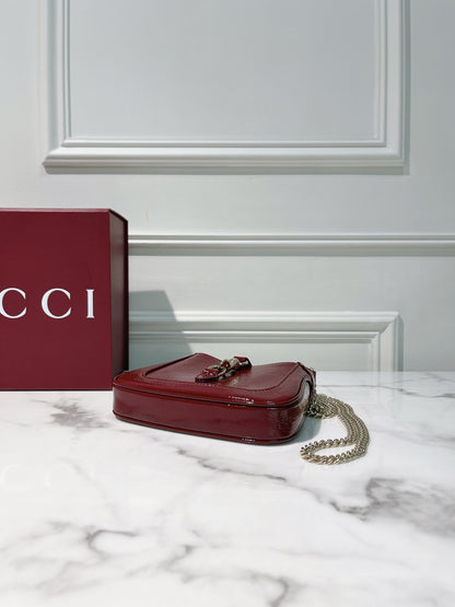GUCCI JACKIE NOTTE MINI BAG, Red/Gold