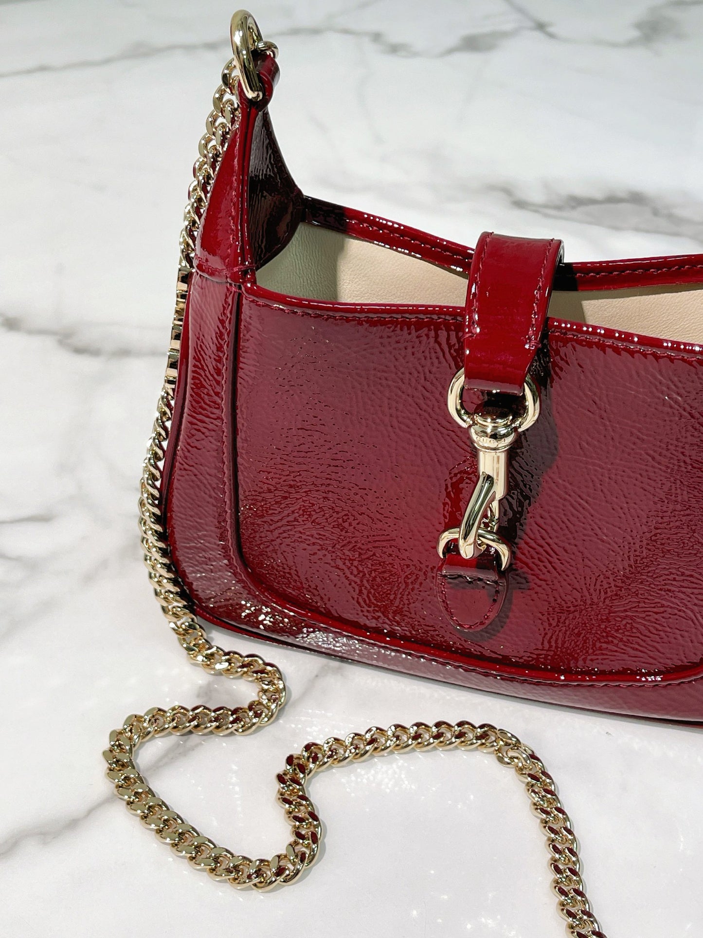 GUCCI JACKIE NOTTE MINI BAG, Red/Gold