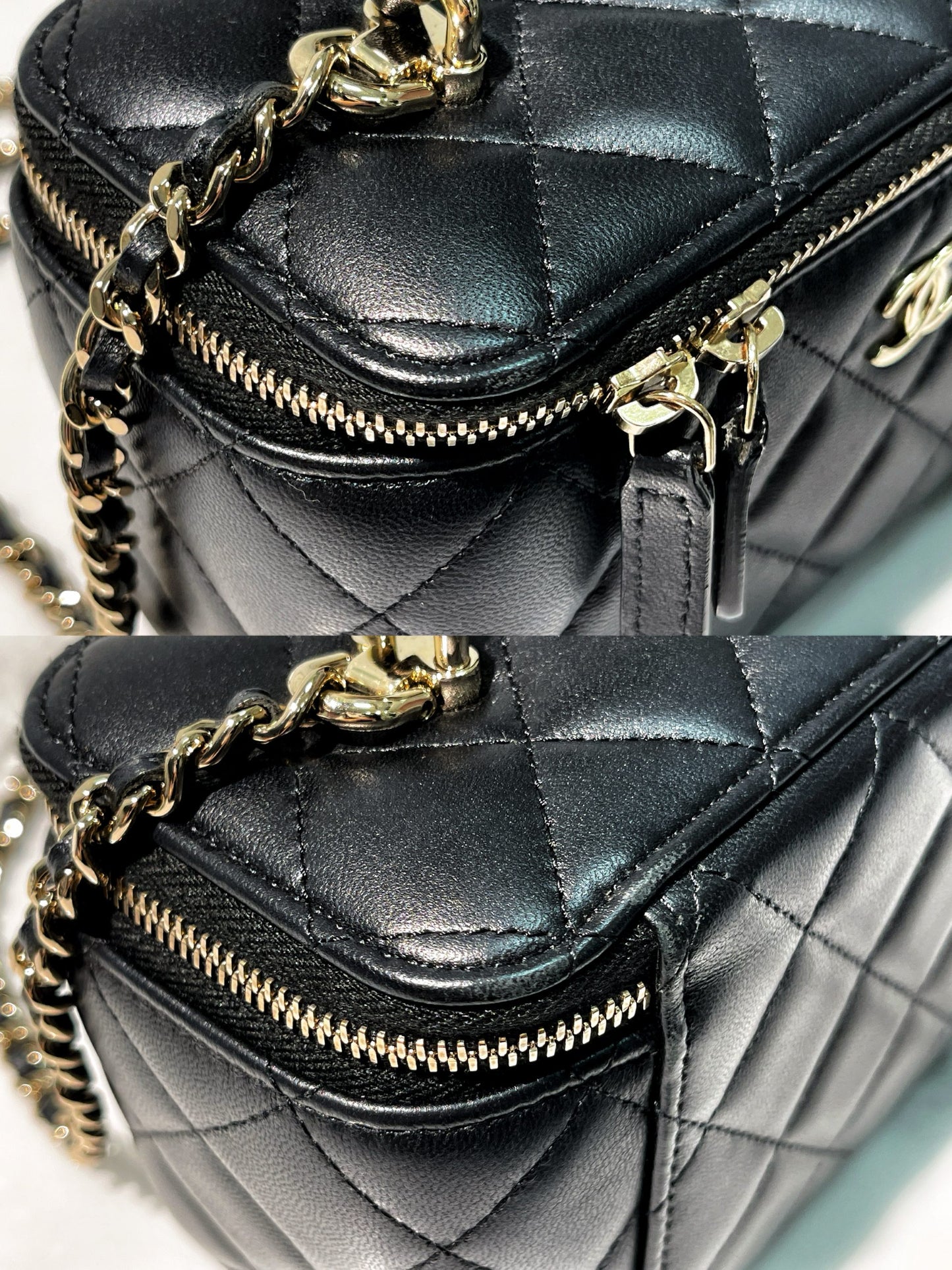 CHANEL TOP HANDLE VANITY CASE, Black/Gold