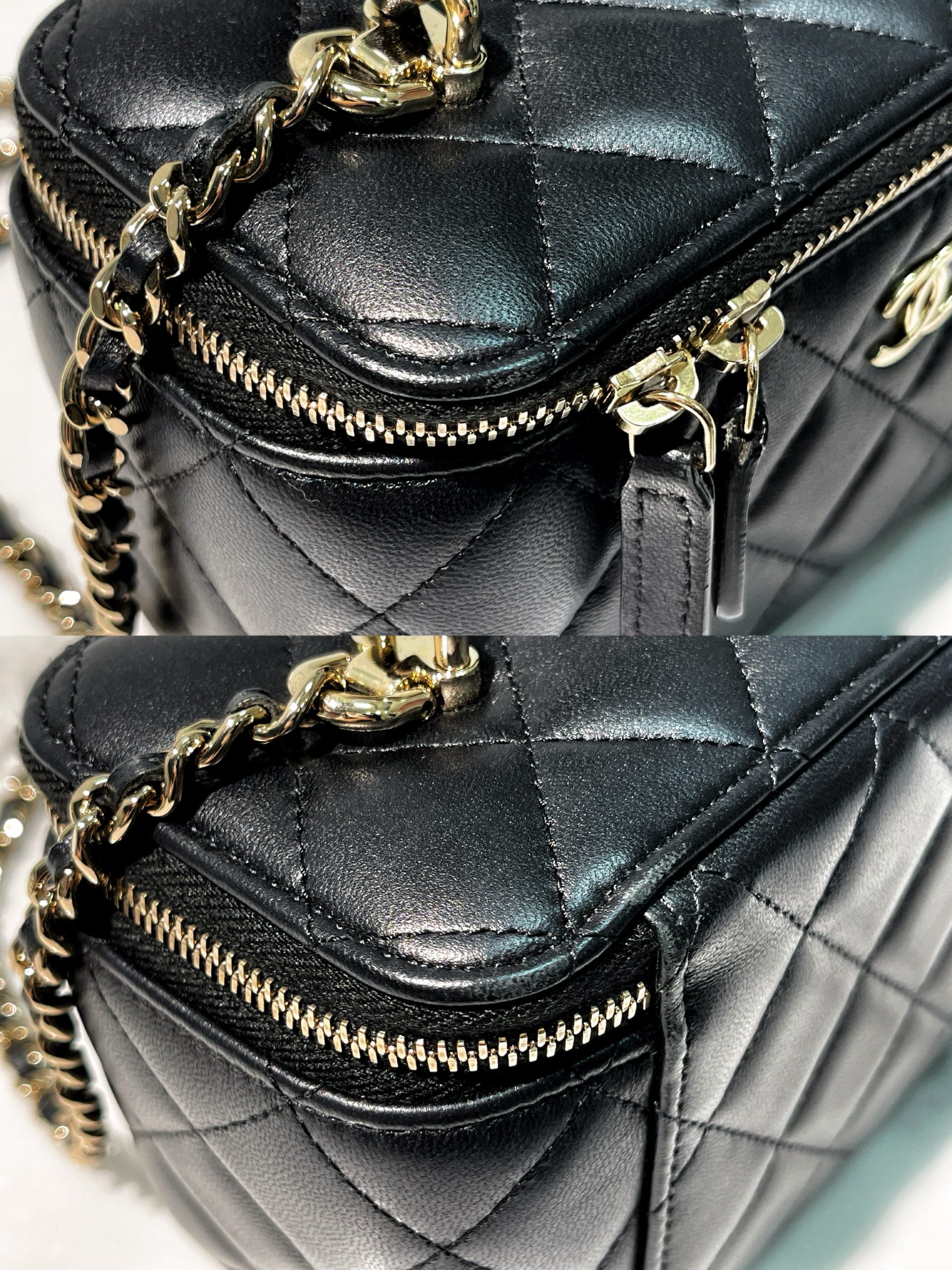 CHANEL TOP HANDLE VANITY CASE, Black/Gold