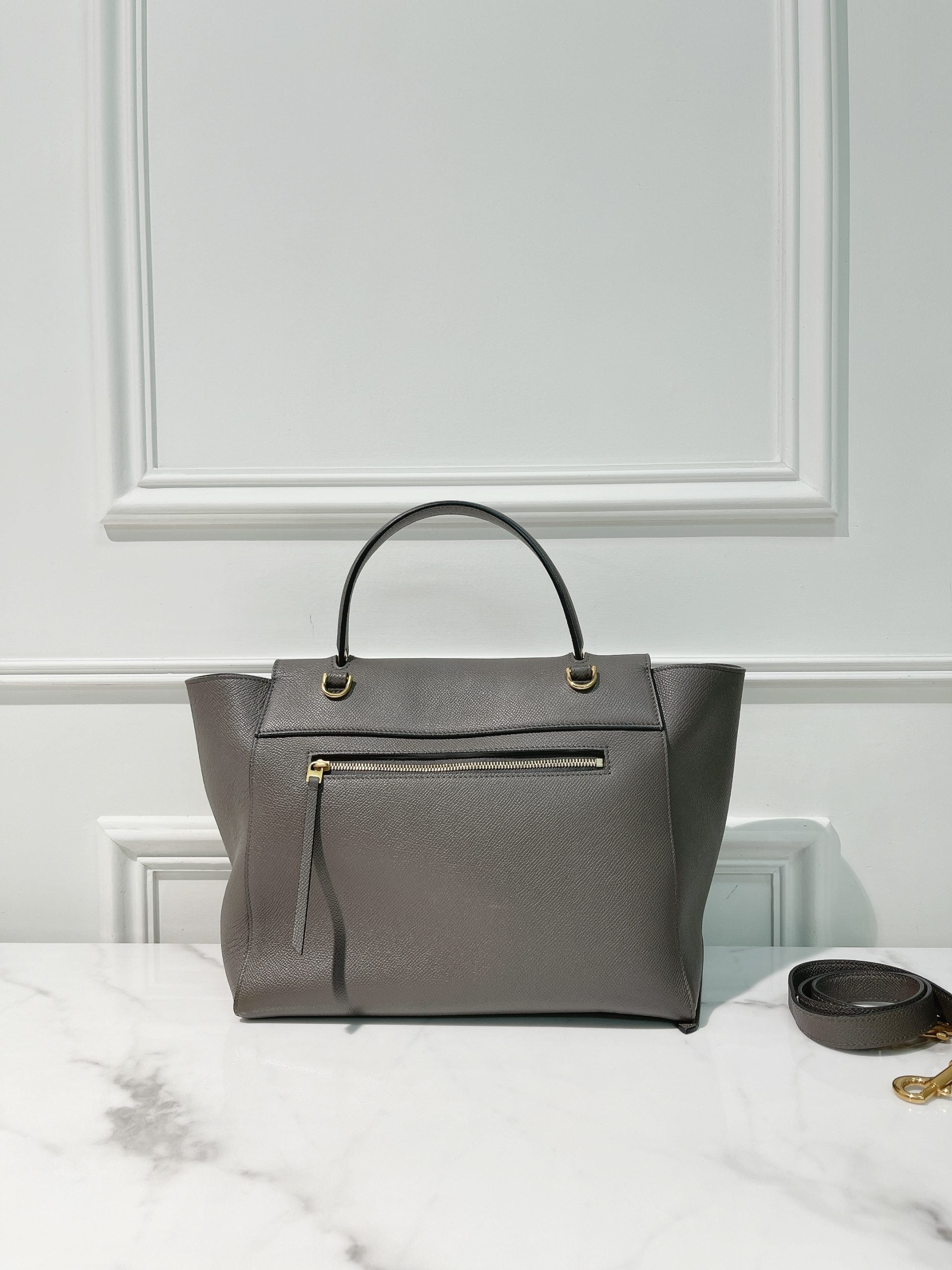 CELINE MINI BELT, Grey/Gold