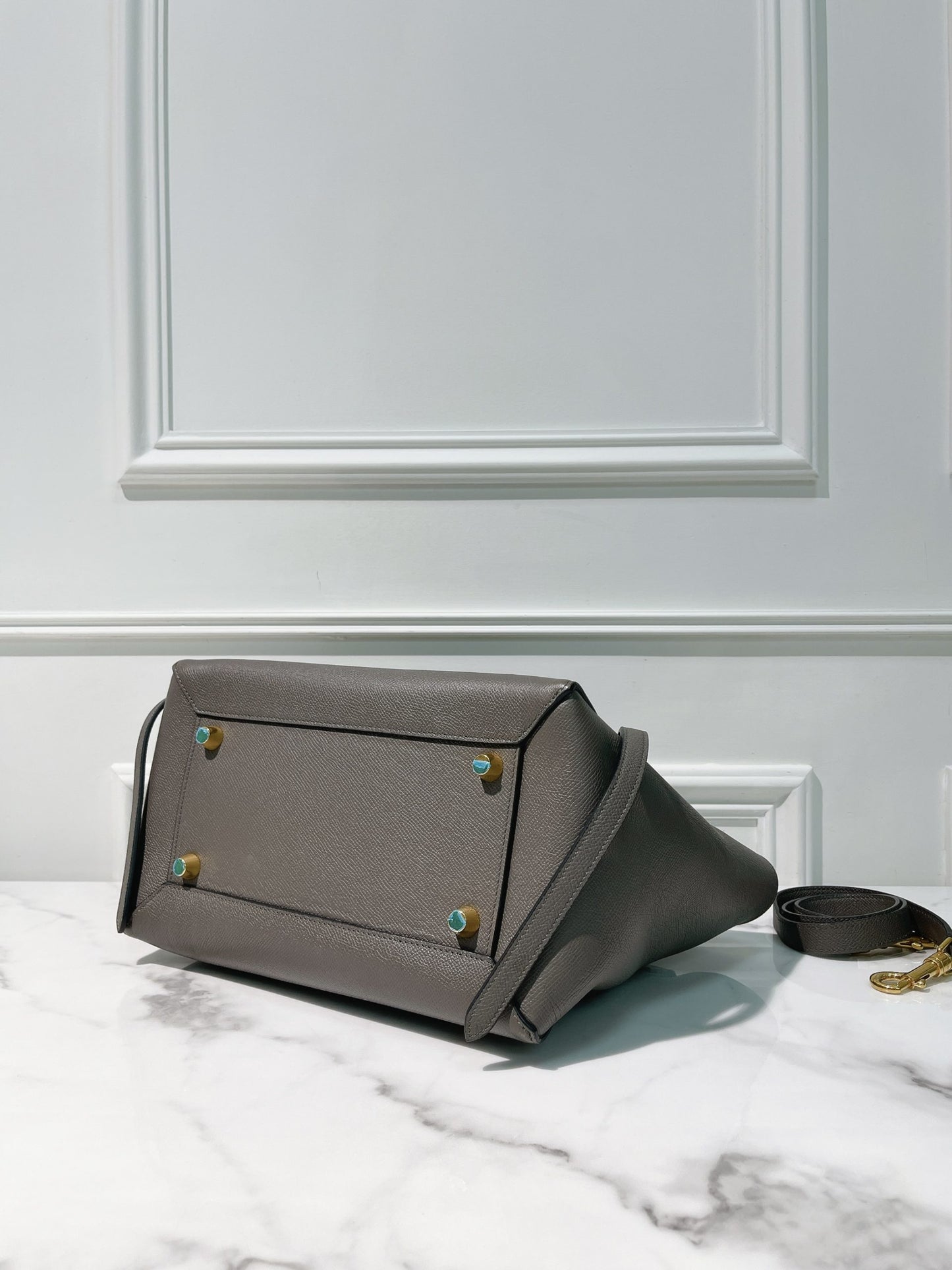 CELINE MINI BELT, Grey/Gold