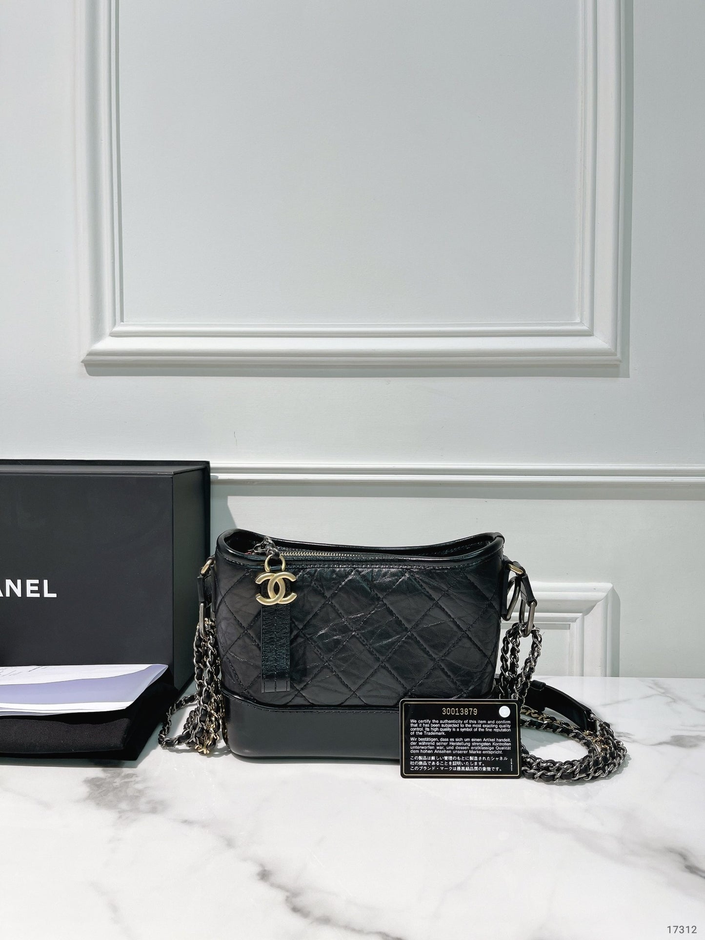 CHANEL GABRIELLE SMALL HOBO, Black/Gold