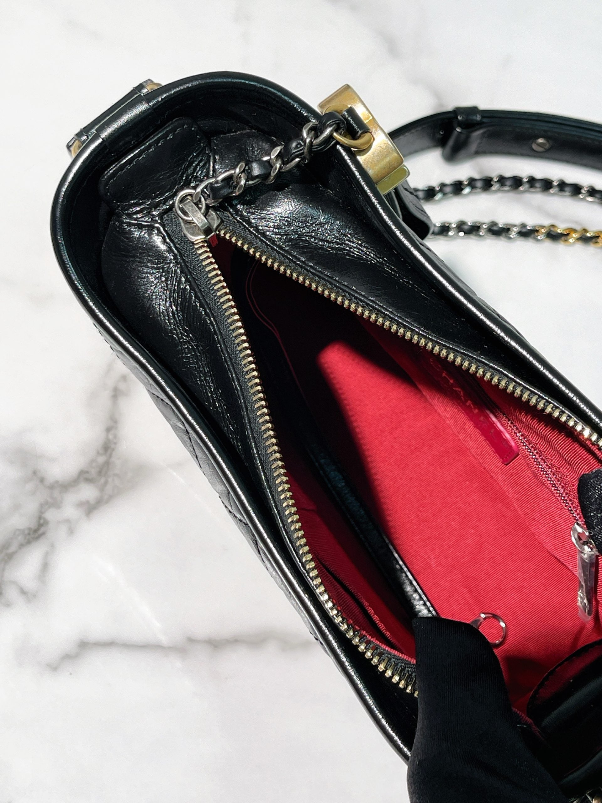 CHANEL GABRIELLE SMALL HOBO, Black/Gold