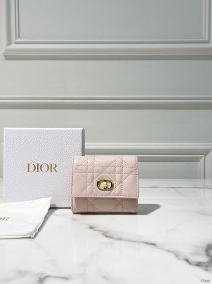 DIOR JOLIE HIBISCUS WALLET, Pink/Gold
