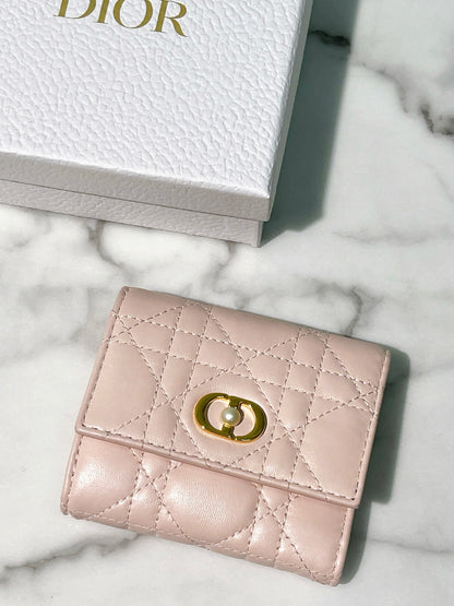 DIOR JOLIE HIBISCUS WALLET, Pink/Gold
