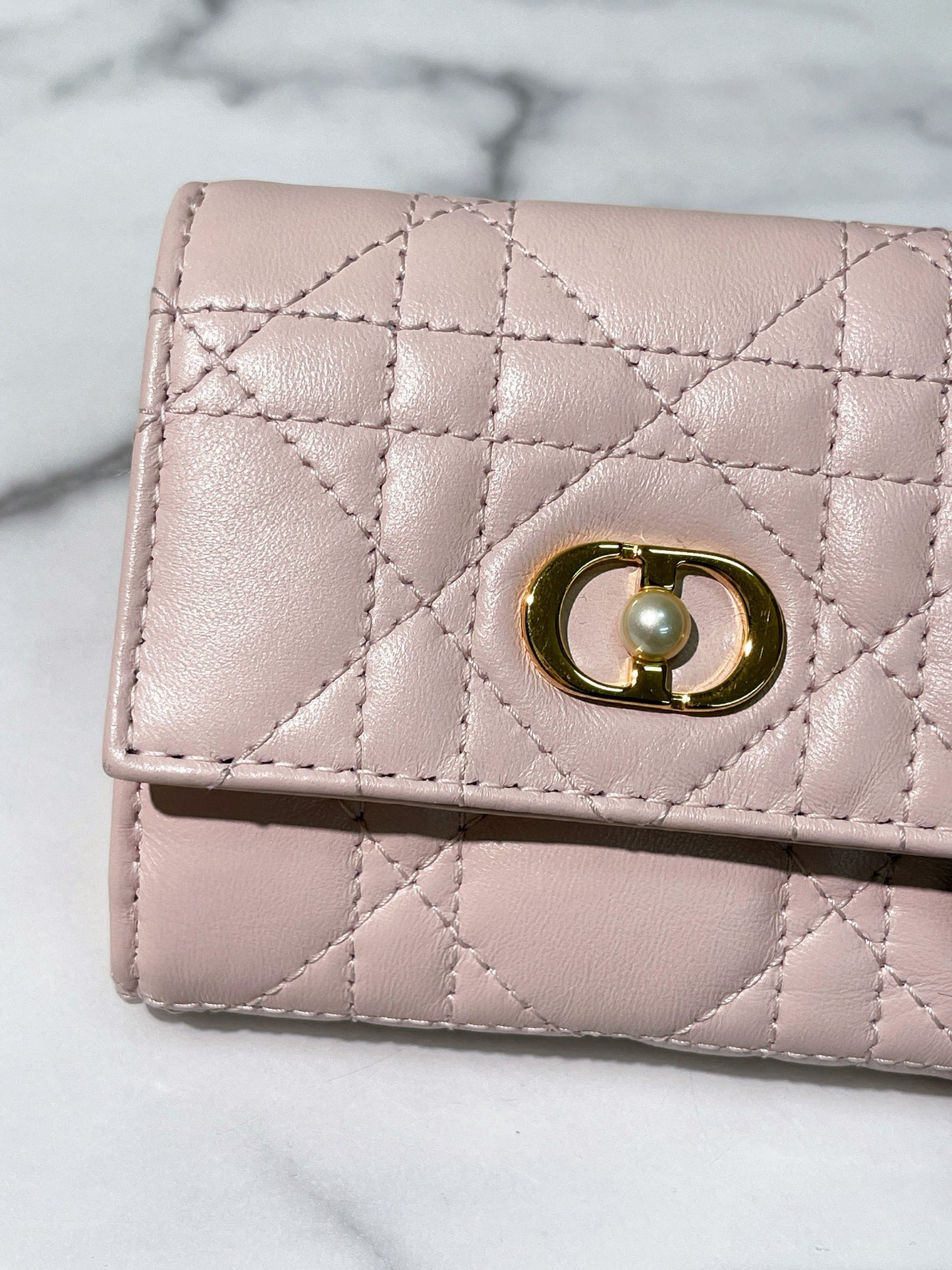 DIOR JOLIE HIBISCUS WALLET, Pink/Gold