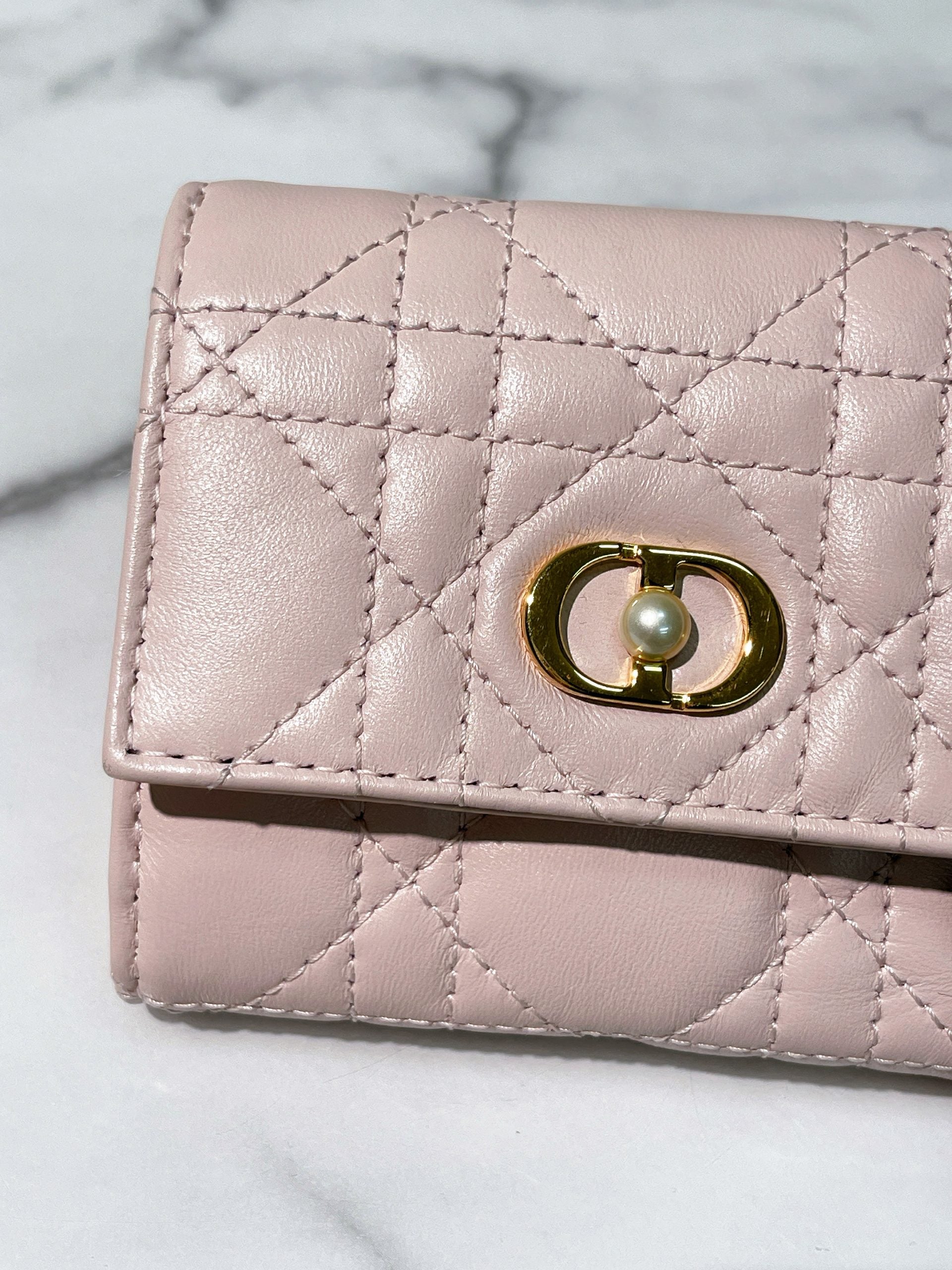 DIOR JOLIE HIBISCUS WALLET, Pink/Gold