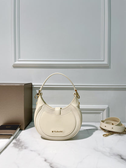 BVLGARI SERPENTI ELLIPSE CROSSBODY BAG, Ivory