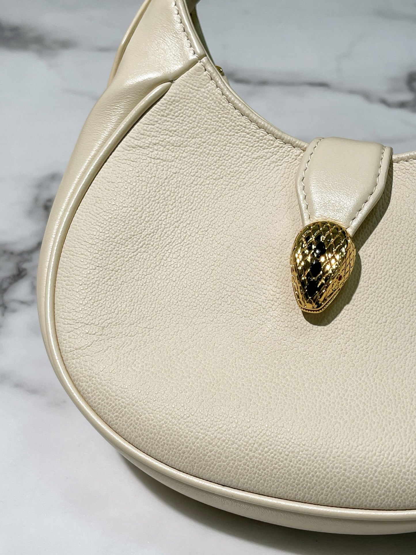 BVLGARI SERPENTI ELLIPSE CROSSBODY BAG, Ivory