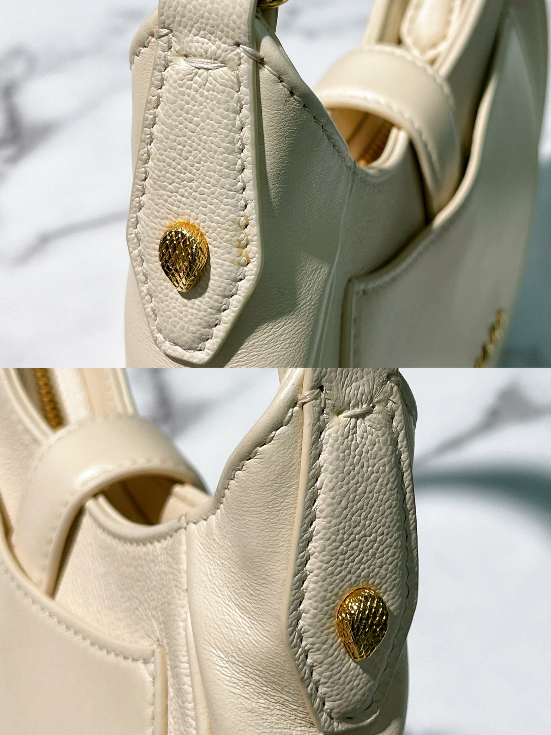 BVLGARI SERPENTI ELLIPSE CROSSBODY BAG, Ivory