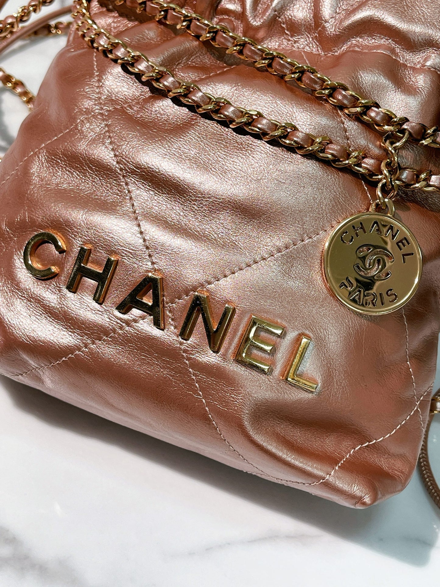 CHANEL MINI 22 BAG, Pink