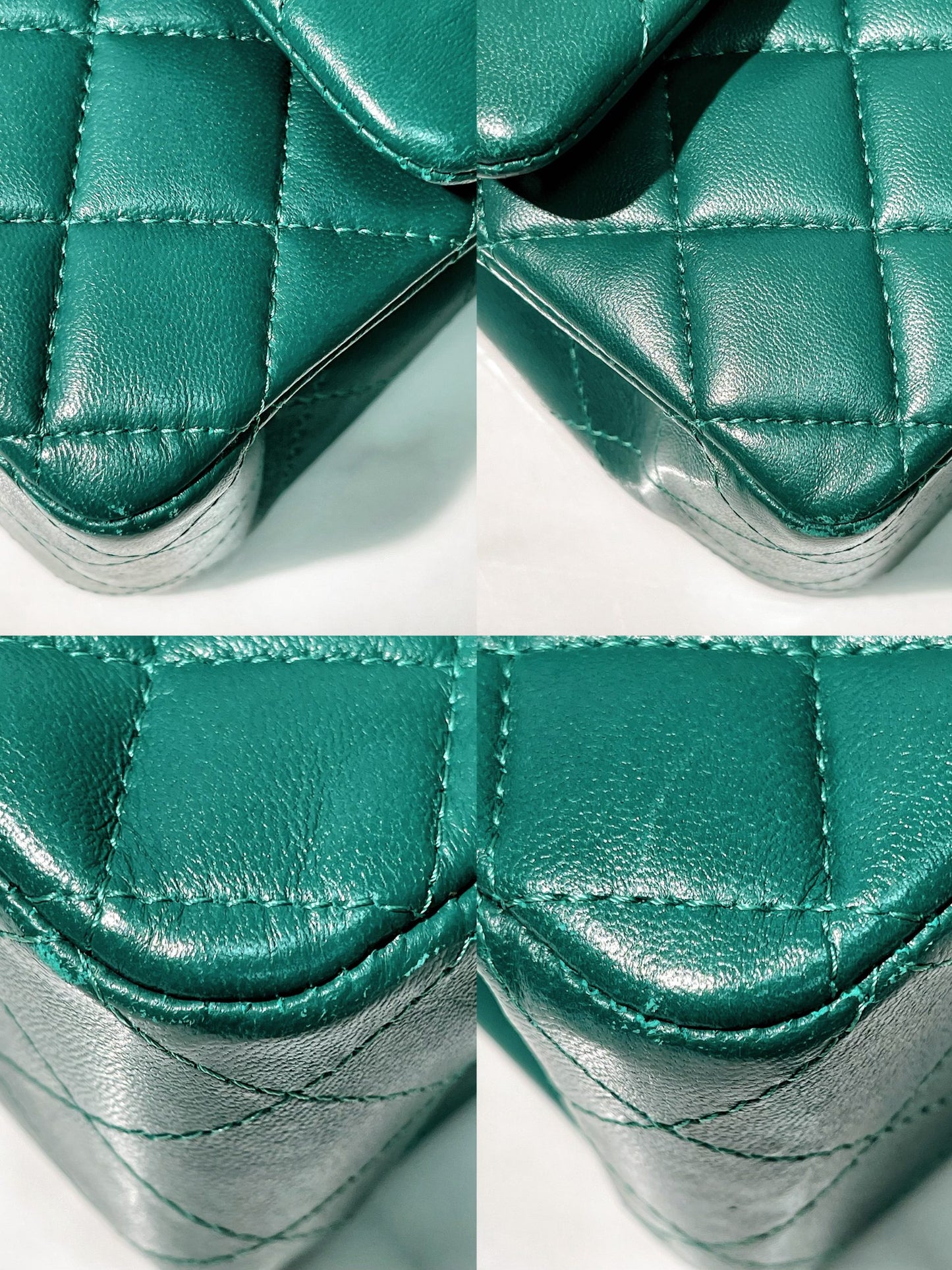 CHANEL MEDIUM CLASSIC FLAP, Green/Silver